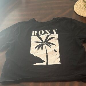 Roxy Black Tee with Palm Graphic